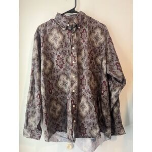 Cinch Mens Casual Button Down Paisley Print Long Sleeve‎ Medium Western Wear